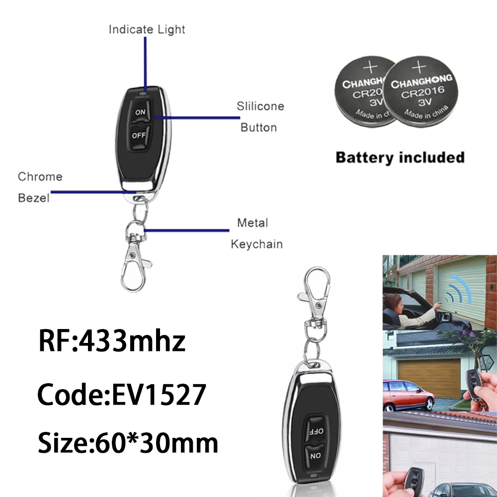 433mhz DC 3.6V 5V 9V 12V 24V 1CH Mini Relay Wireless RF Remote Control Switch LED Lamp Controller Micro Receiver Transmitter DIY