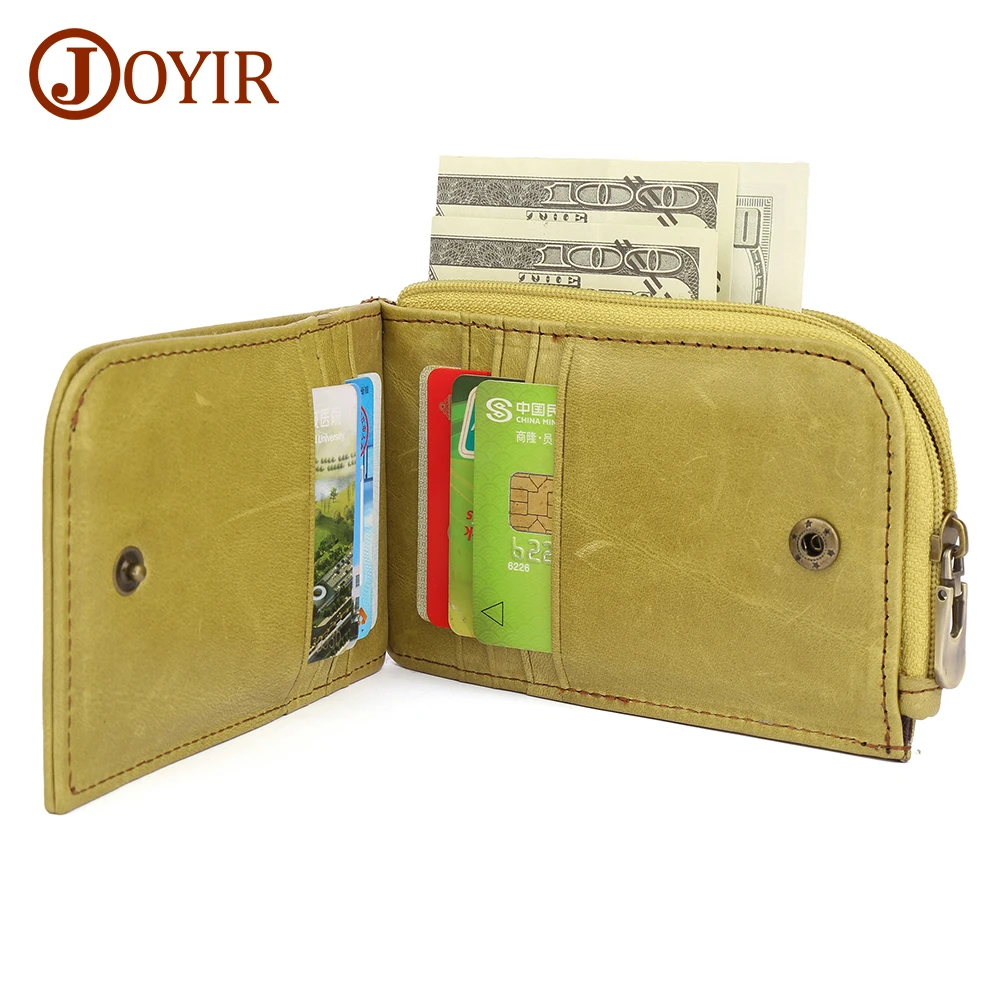 

JOYIR Genuine Leather Credit Card Holder Wallet Casual Coin Purse for Female Short RFID Anti Theft Women Purse High Quality