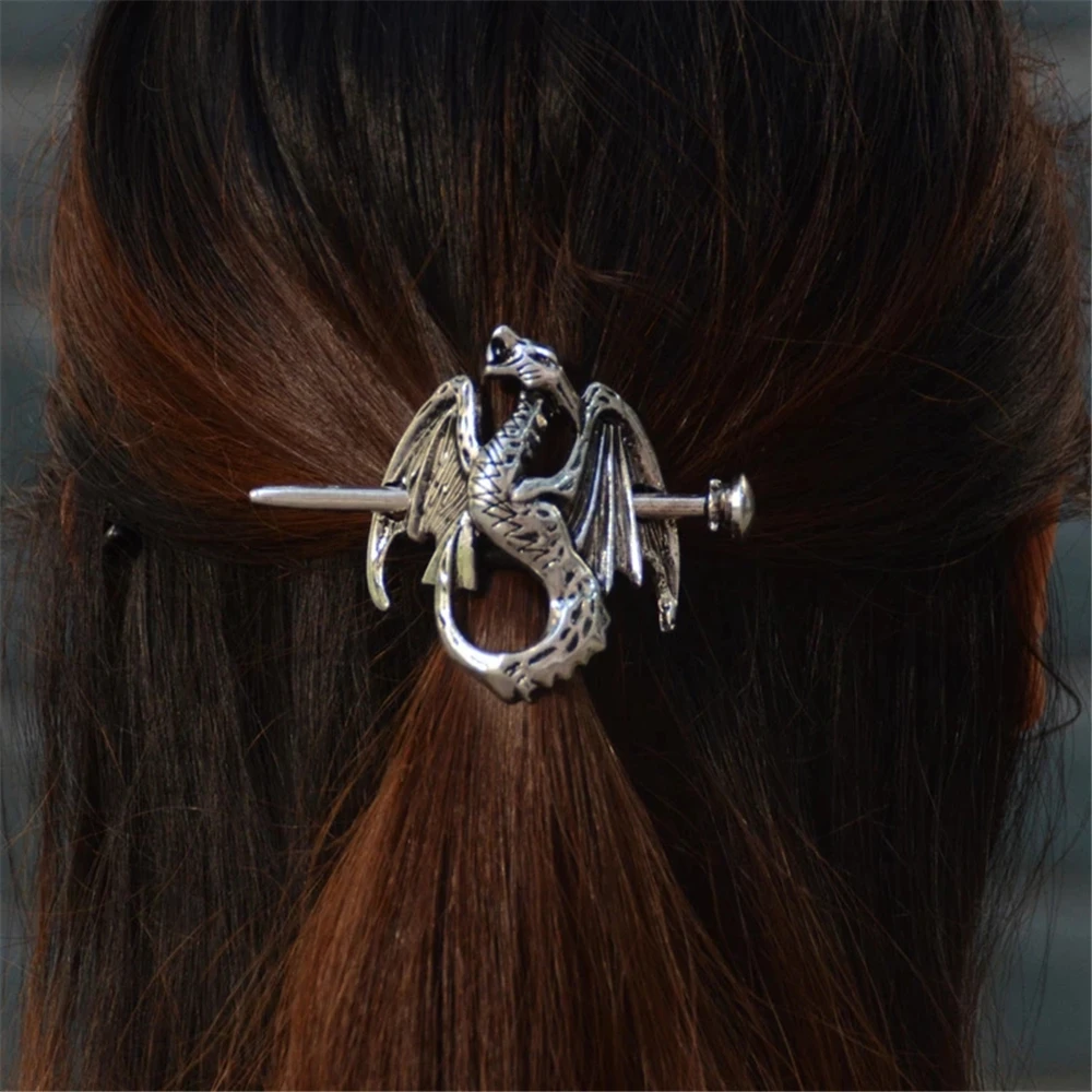 NWT Silver Dragon Hair Stick Celtic Fantasy Hair Clip Amazon.com : Norse Celtic Wedding Hair Accessories-Viking  main image 2