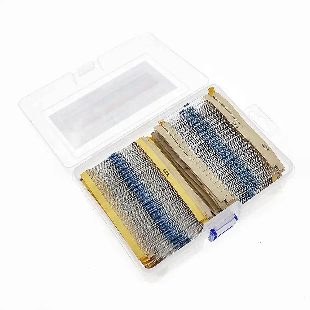 Imagem -02 - Assorted Pack Metal Film Resistores Grupo Resistor Fixo 130 Valores 4w 0.25w Metal Variedade Kits 2600 Pcs Lot