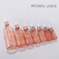 10pcs Pink Glass Bottle 5-100ml Aromatherapy Liquid Dropper Essential Basic Massage Oil Pipette Refillable Bottles Perfume Tubes