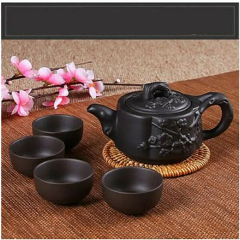 Chinese Porcelain Kung Fu Tea Set, Handmade Teapots, Ceramic Kettle, 140 ml, 4 Cups