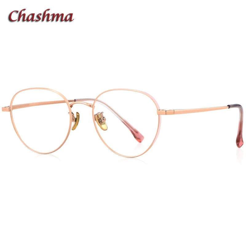 

Chashma Women Vintage Eyewear Round Men Titanium Prescription Optical Frame Fashion Retro Glasses