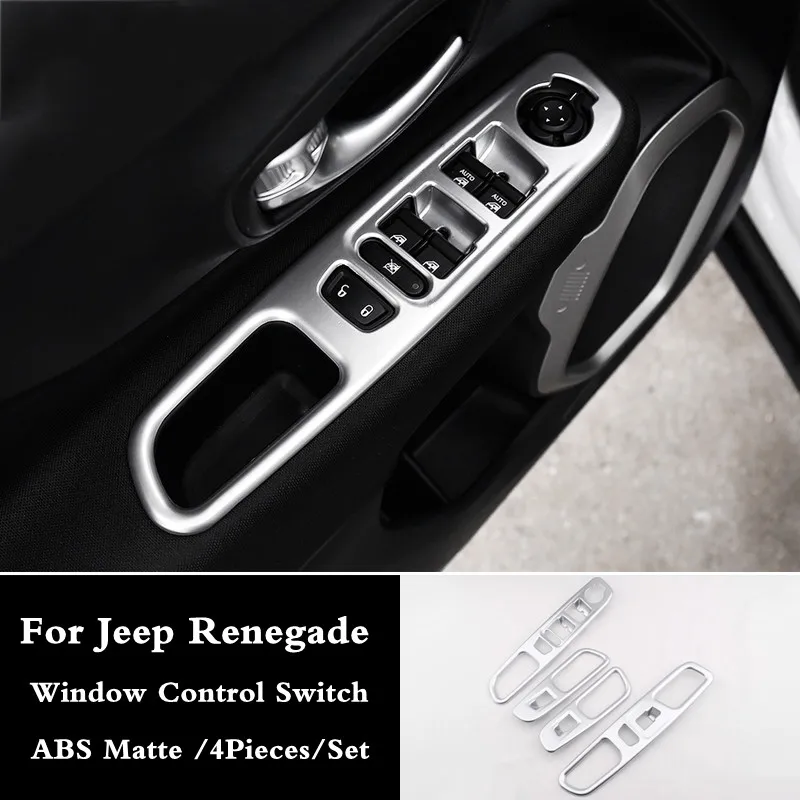 

For Jeep Renegade 2015 2016 2017 ABS matte Car Door Window Glass Lift Control Switch Cover Trim Interior Accessories