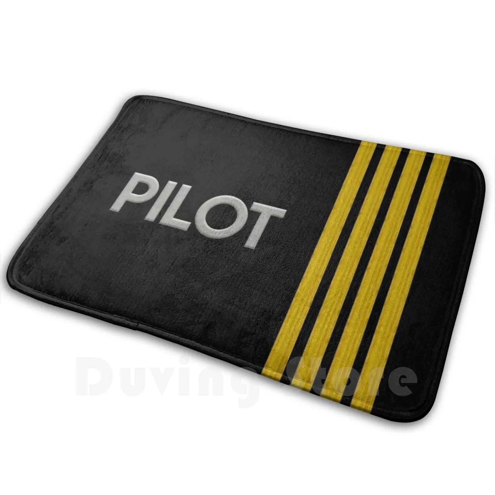 Pilot Stripes Soft Non-Slip Mat Rug Carpet Cushion Epaulets Stripe Aviation Pilot Captain Aeroplane Aviator Airport