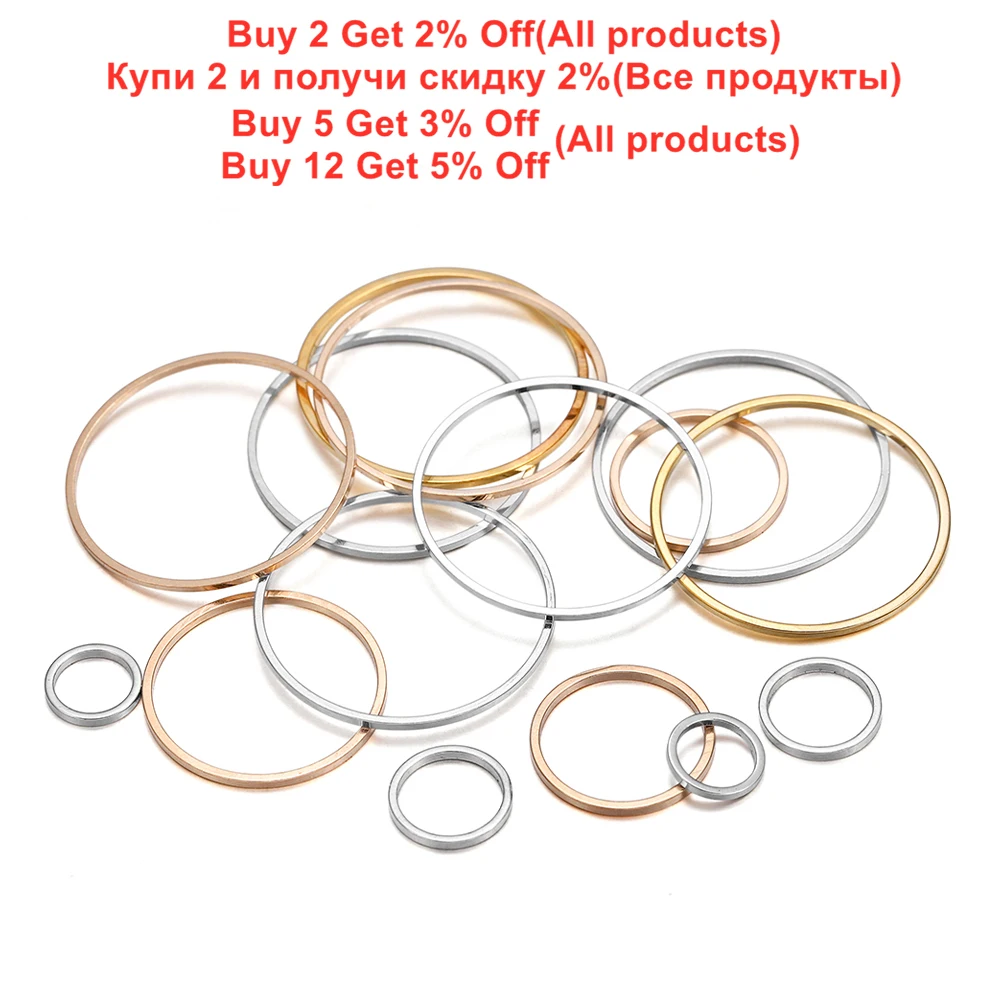 20-50Pcs/Lot 8-40mm Brass Circle Closed Ring Earring Wires Hoops Pendant Metal Connectors Rings for DIY Jewelry Making Supplies