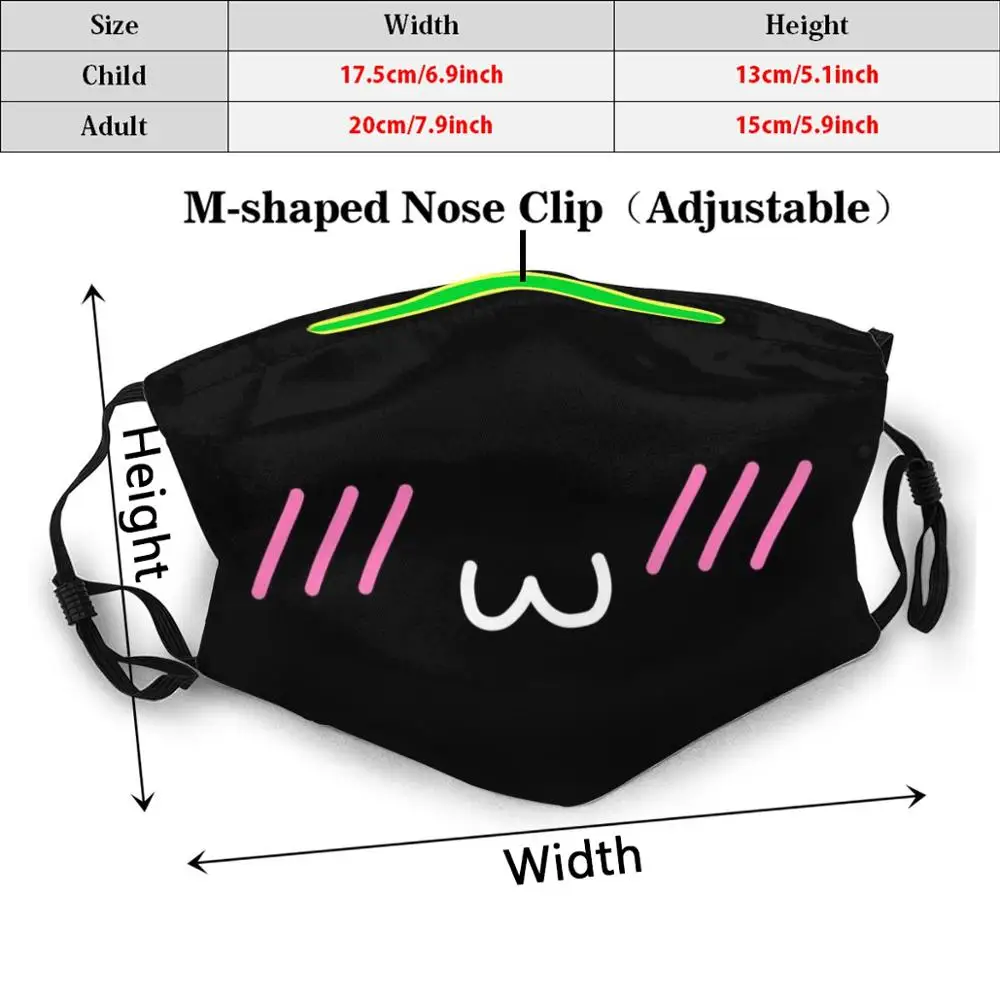 Cutest Anime Mouth Expression Kawaii Black Mouth Mask Adult Kid Filter Diy Cute Anime Mouth Expression Black Anime Mask