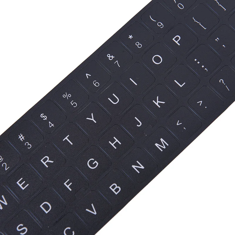 English Keyboard Replacement Stickers White on Black Any PC Computer Laptop