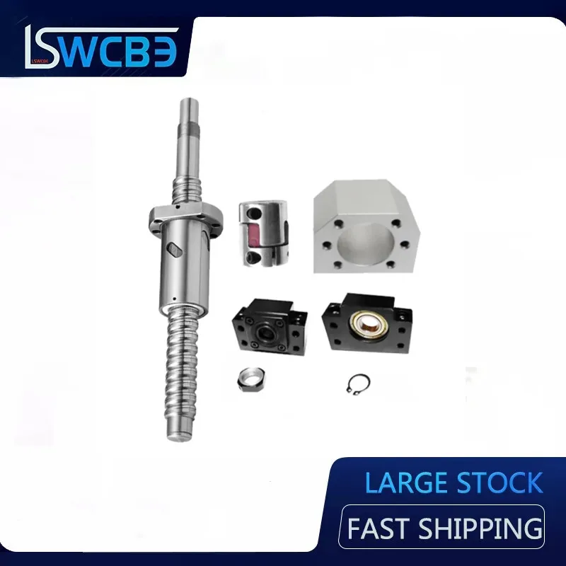 

1PC precision ball screw-4 nut SFU1605 2005 2505 2510 3210 both ends processing + BKBF support seat + DSG nut seat + XB coupling