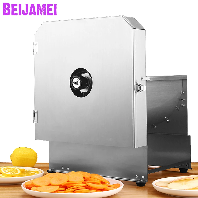 

BEIJAMEI Vegetable Fruit Slicing Machine Electric Lemon Slicer Automatic Commercial Potato Carrot Cutter Cutting Machines