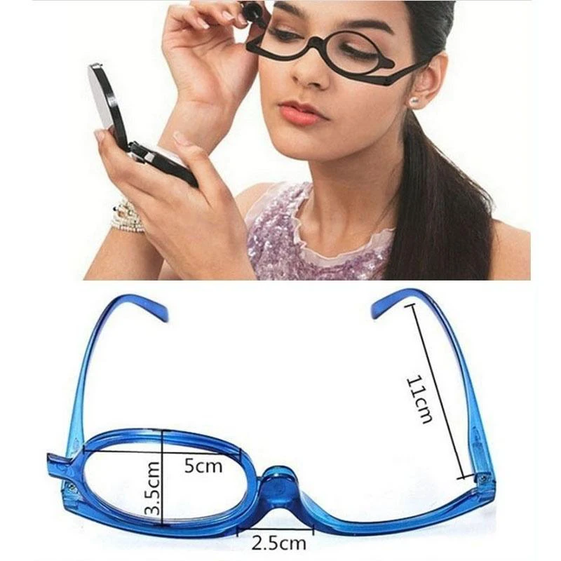 

Rotating Makeup Reading Glasses Folding Eyeglasses Cosmetic Magnifying Glasses Spectacles Diopter +1.0 +1.5 +2.0 +2.5 +3 +3.5 +4