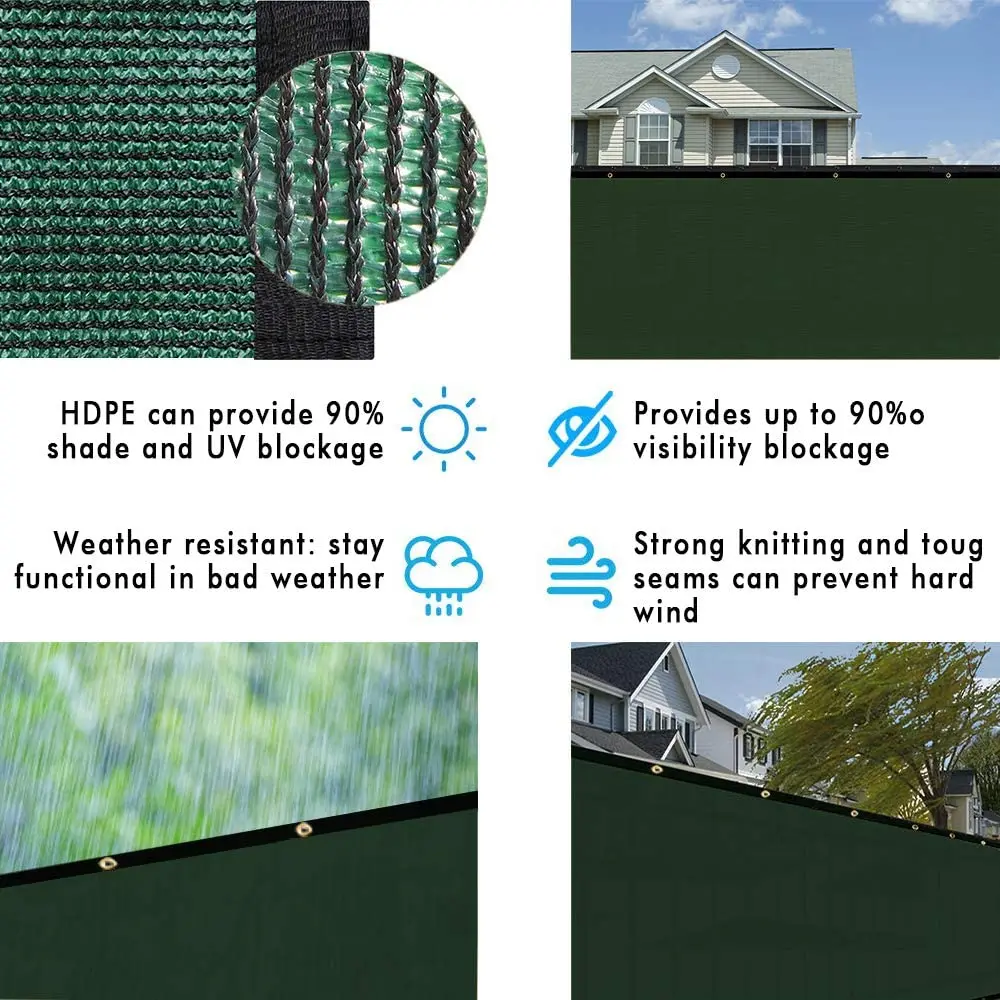 Green Privacy Screen Fence, Heavy Duty Fencing Mesh Shade Net Cover Balcony Privacy Shield for Garden Yard Backyard