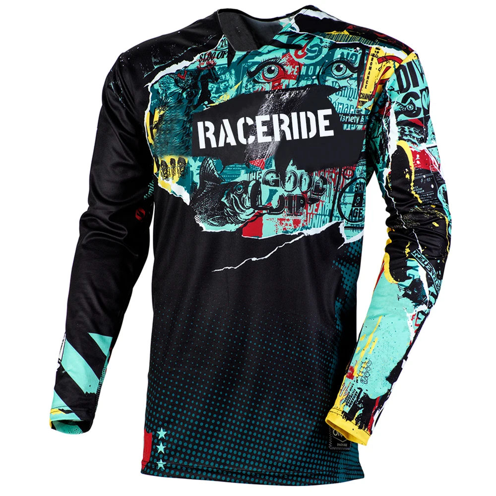 

RACERIDE MTB Jersey Motocross Jersey Maillot Hombre DH Moto MX Downhill Jersey Off Road Mountain Cycling Jersey Spexcel