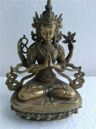 

Antique Tibetan Tara guanyin Buddha Old Pure Bronze Lucky Bodhisattva Statue