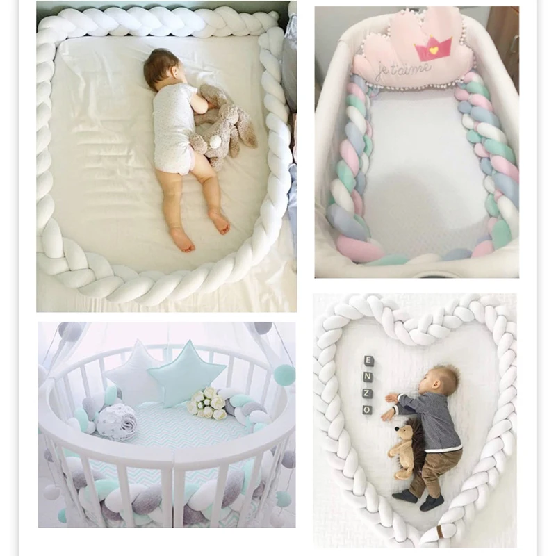 1-4 M 3 Knot Soft Baby Bed Bumper Crib Pad Protection Bedding for Infant Cotton Colorful Pillow Bumpers For Baby Room Decor