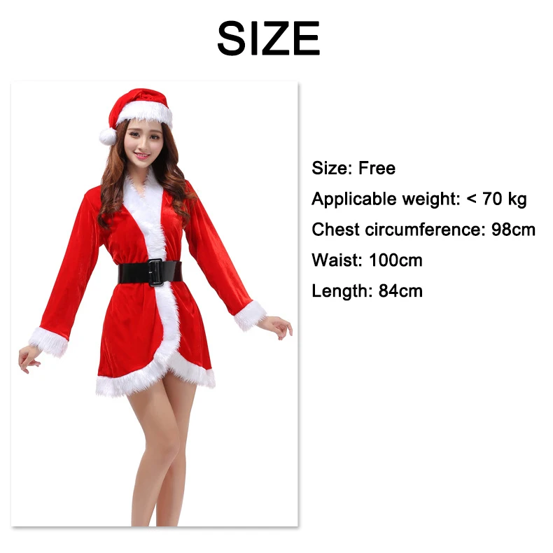 New Year cosplay Suit for Women Christmas Fancy Party Dress Sexy Santa Outfits Hoodie Santa Claus Sweetie Cosplay Costumes