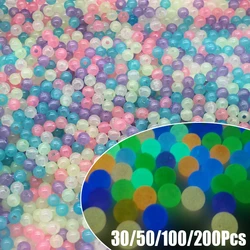 6/8/10/12mm Luminous Beads For Jewelry Making Glow In The Dark Acrylic Beads Bracelet Beaded Necklace DIY Woman Men Hole 1.8-2mm