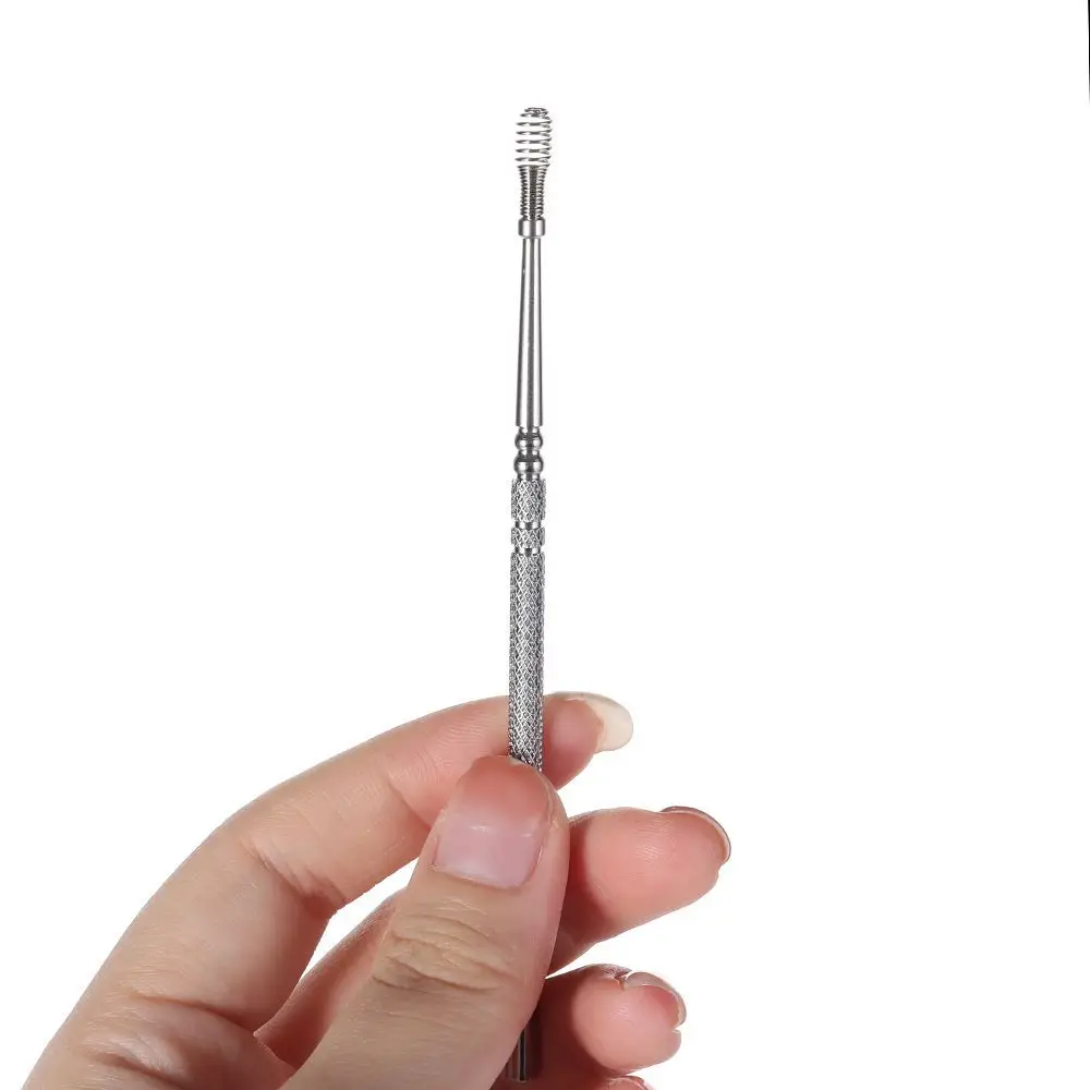 Earpick Stick Stainless Steel Ear Care Tools Health Care Ear Curette Spiral Earwax Remover Ear Cleaner Spring ear picker