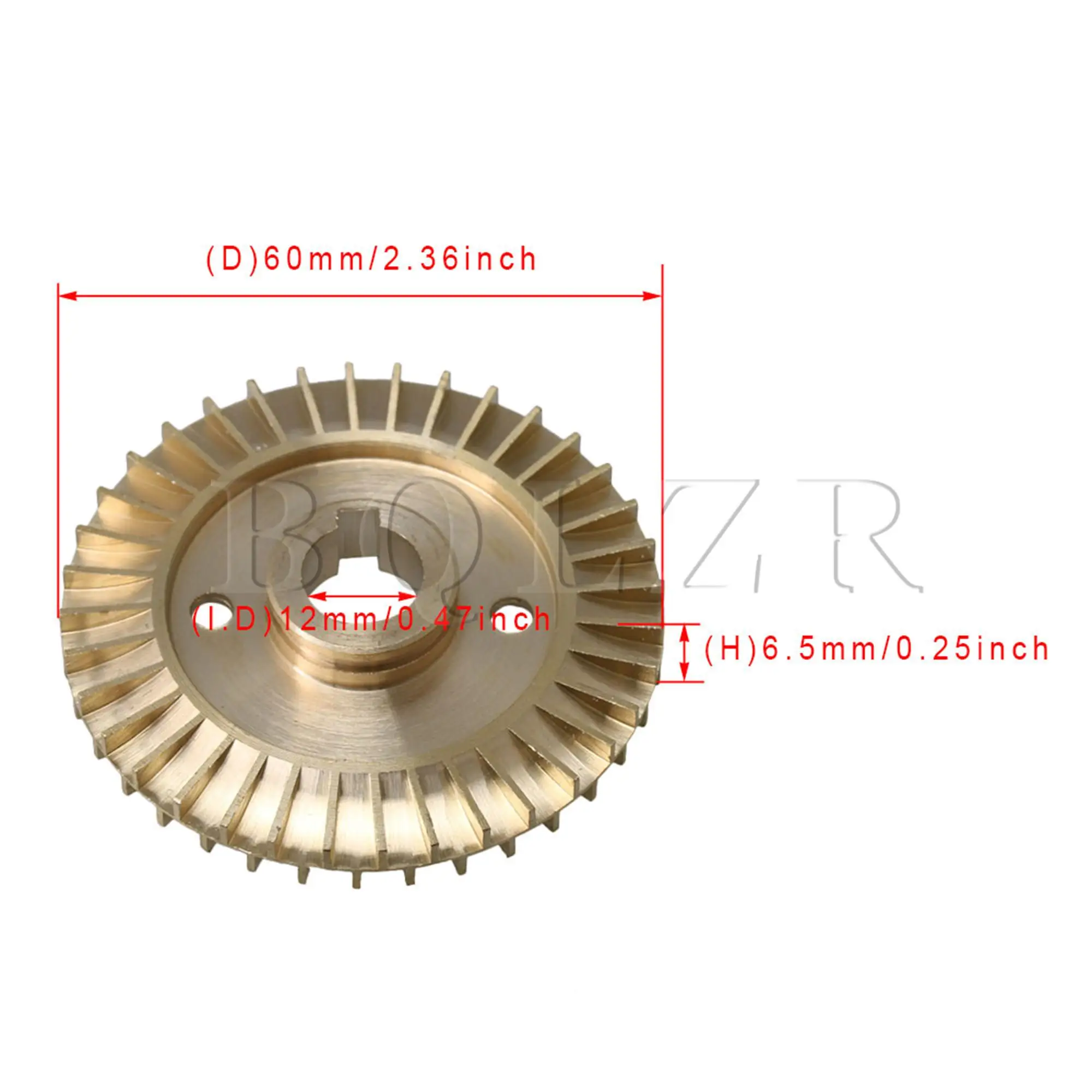 BQLZR-Turbine à clavette double face en laiton, accessoires de pompe à eau, 6x1.2cm, 10 pièces