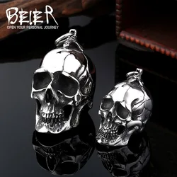 Beier New Store 316L Stainless Steel Pendant Necklace High Quality Heavy Big Skull Fashion Chain Men Jewelry LLBP8-042P