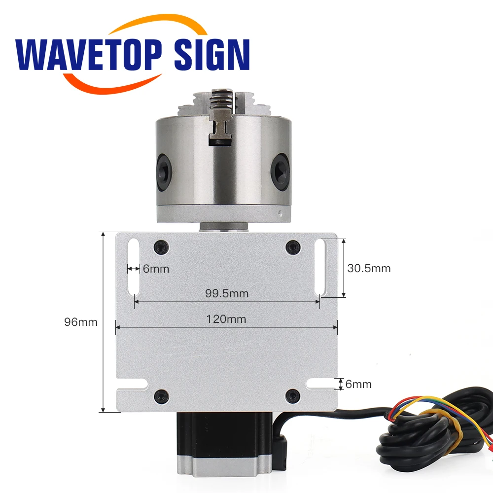 Imagem -03 - Diâmetro Giratório 80 mm do Acessório de Wavetopsign com Três Mandril e Mesa de Trabalho Giratória do Motorista Deslizante para a Máquina da Marcação do Laser