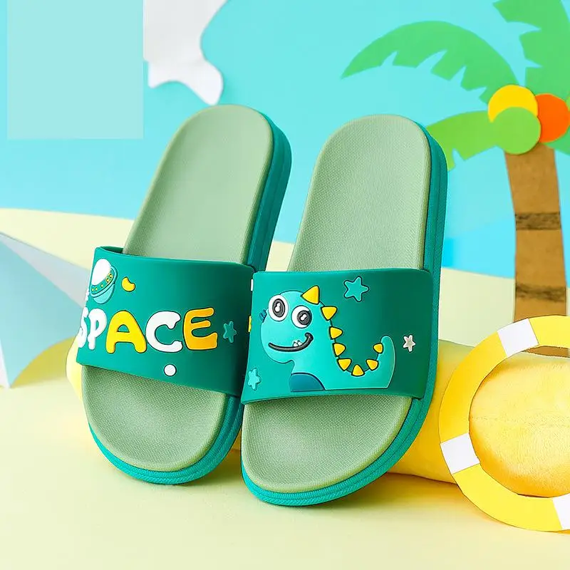 4-18y Kids Slippers Summer Boys And Girls Flip Flops Footwear Flat Heels Anti-Slippery Cartoon Soft Bottom Children\'s Shoes H15