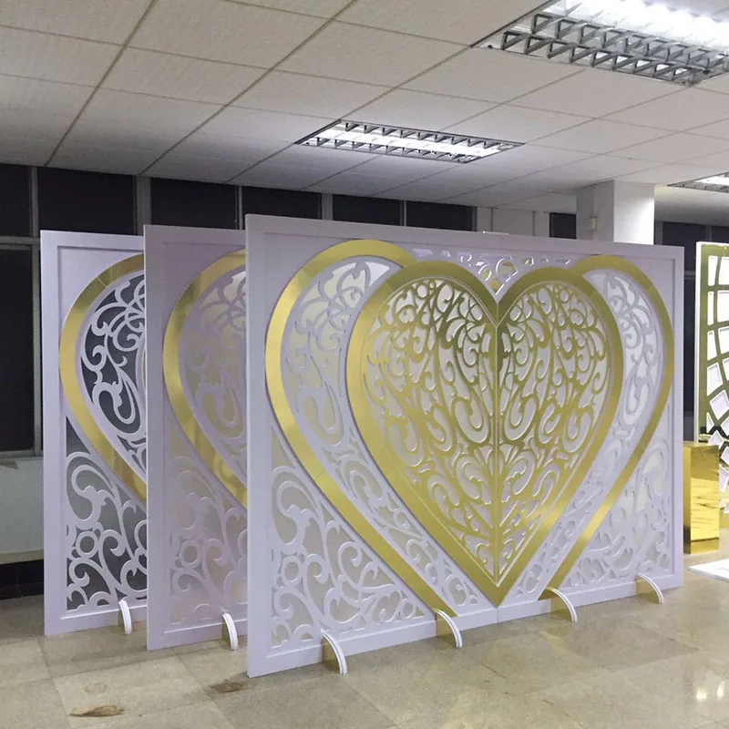 

Craft Custom Made Design Stage Panel Wall Wedding Arch Pvc Heart Backdrop