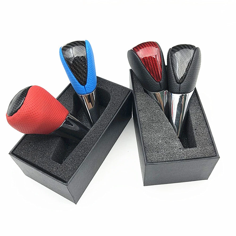 

Универсальная автомобильная карбоновая кожаная алюминиевая ручка переключения передач, подходит для Honda Toyota Nissan Mitsubishi Ford Chevrolet Subaru Jeep