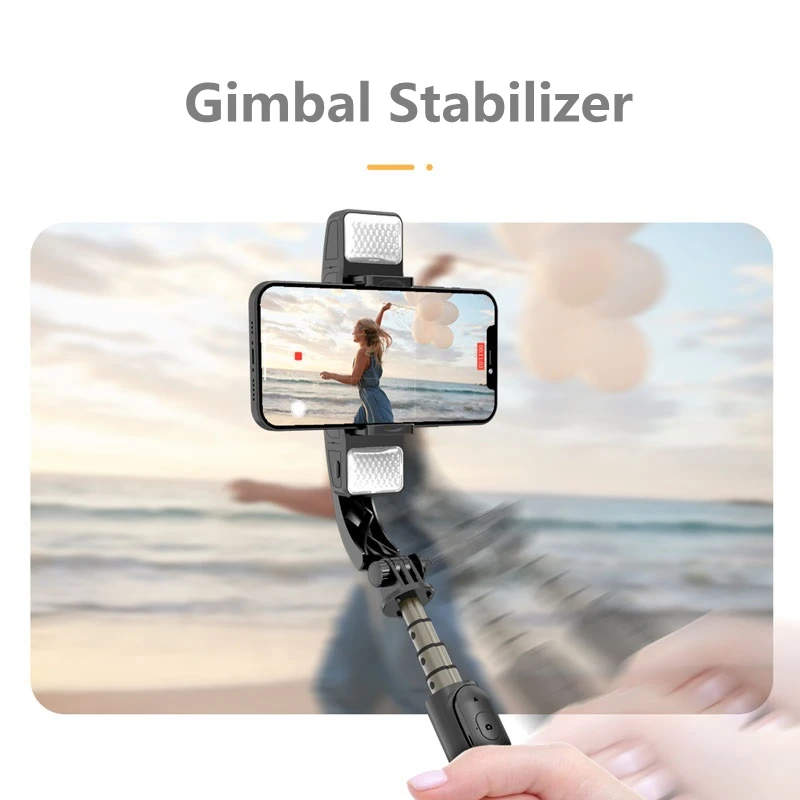 كول ديير جديد gimbal مثبت يدوي الهاتف المحمول فيديو سجل الهاتف مثبت أفقي مع Led ملء ضوء ل هاتف ذكي