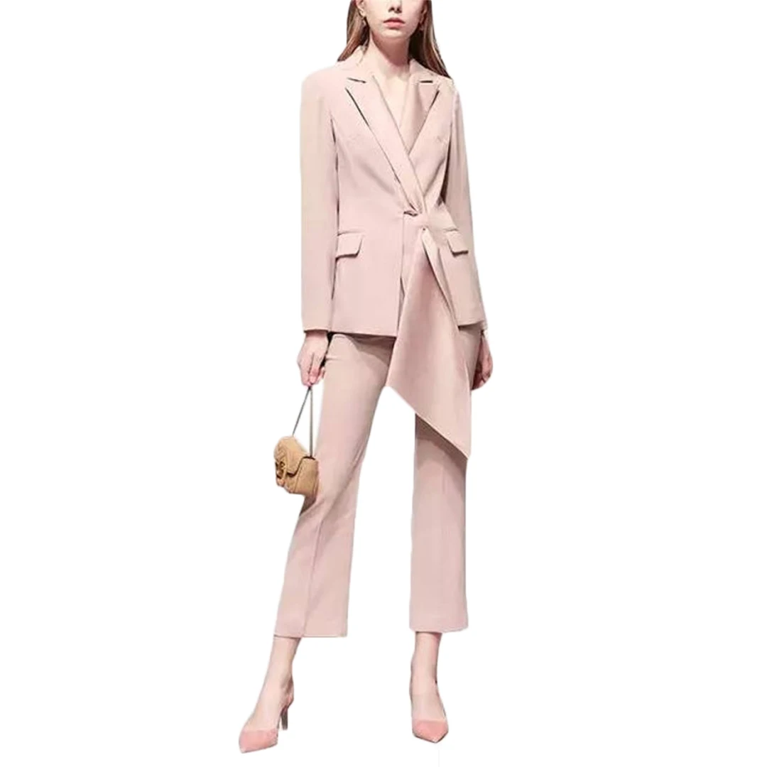 Suit Jacket Loose Streetwear Sexy Women Mermaid V-Neck Professional suit 2021 Elegant Chic England Style Blazer 2 Pieces