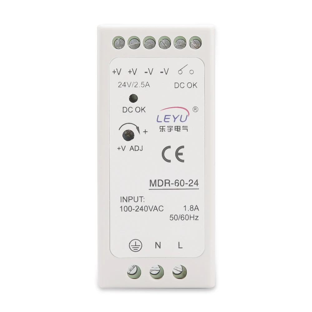 LEYU brand MDR-60 Series Din Rail 60W 12V Industrial Single Output Power Supply