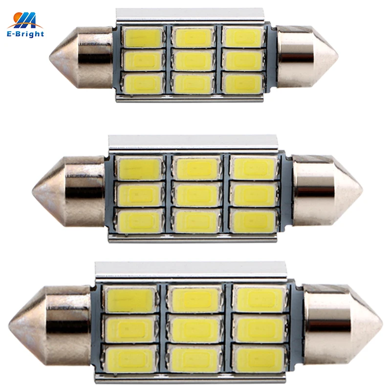 2pcs DC 12V 36mm 39mm 41mm LED Bulb C5W C10W CANBUS NO ERROR Festoon 9 SMD 5630 LED Interior Dome Lights Map Reading Lamp