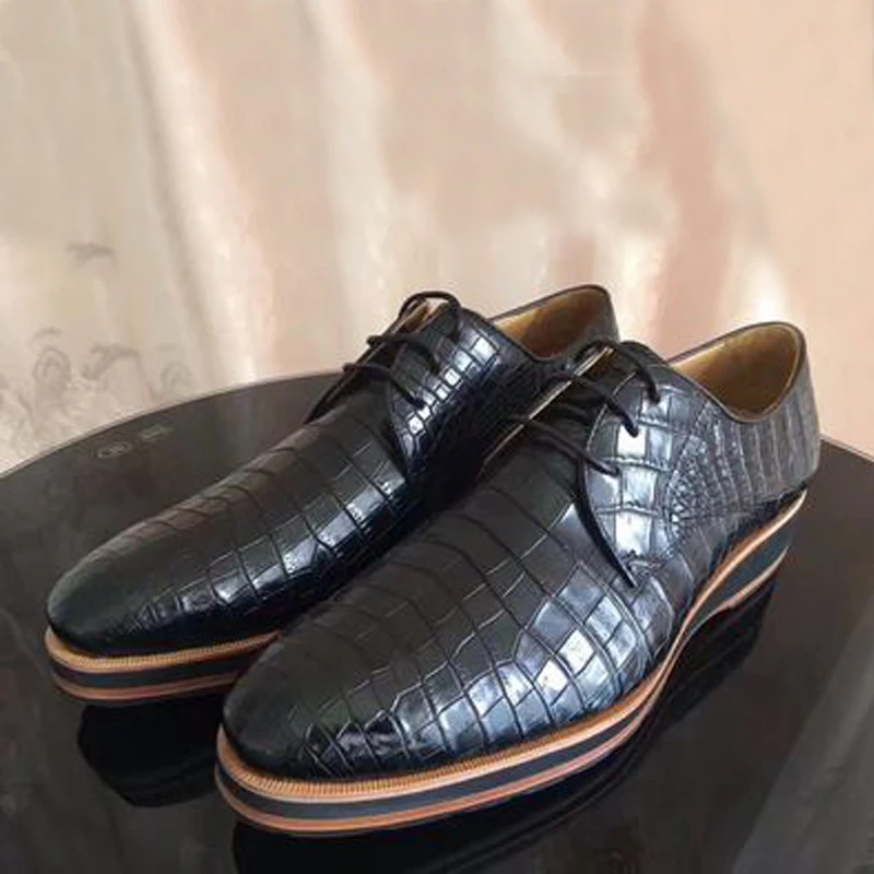 shenzhen dae business  leisure  true  crocodile  Handmade men shoes  crocodile  Non-slip bottom men shoes real leather sole