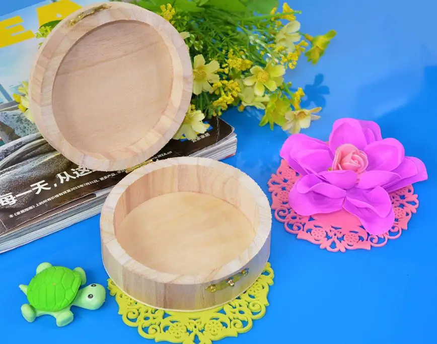 

200pcs/lot Jewelry Box Round Wooden Box Boutique Gift Wooden Box Gift Jewelry Box SN3568