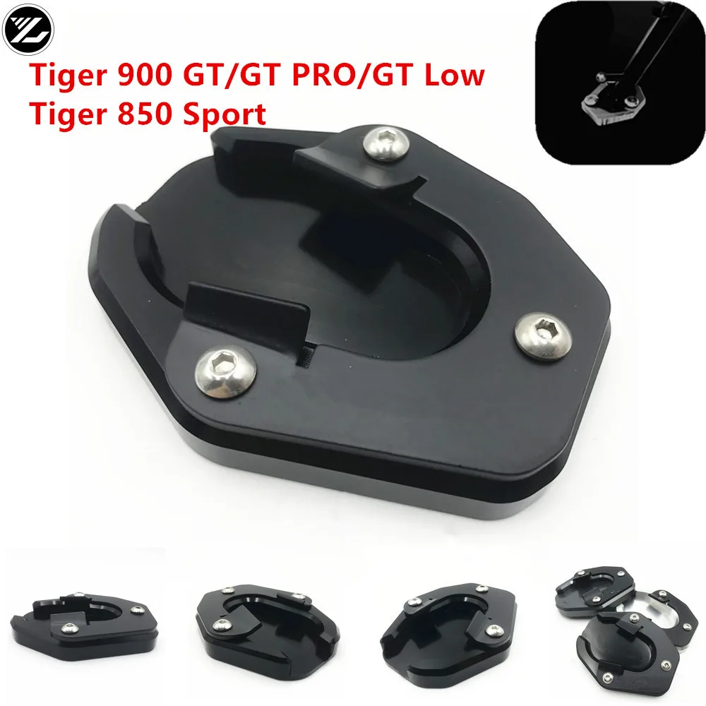 Para triumph tiger 900 gt pro 2020-2021 t900 tiger 850 motocicleta kickstand pé suporte lateral extensão almofada placa de apoio ampliar