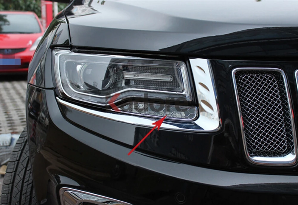 Front Head Light Lamp Water Spray Cover Trim For Jeep Grand
