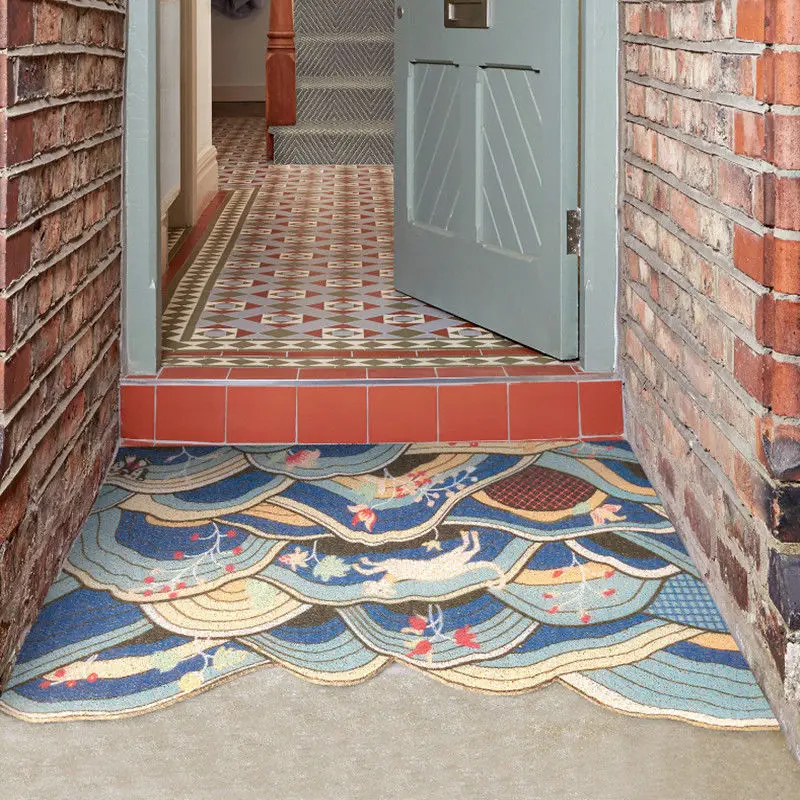 

PVC Door Mat Silk Loop Bathroom Entrance Mat Carpet Nordic Home Living Room Dust Removal Home Decoration Front Door Mat