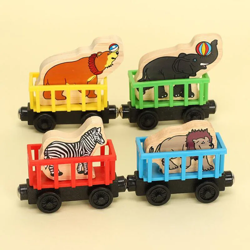 Wooden Magnetic Train Plane Wood Railway Helicopter Car Truck Accessories Toy For Kids Fit Wood Biro Tracks Gifts