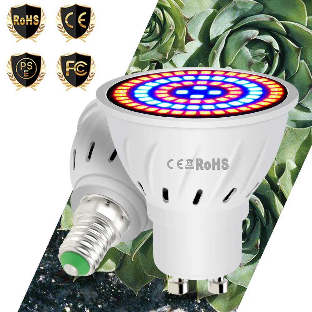 E27 Phyto Lamp Led Full Spectrum E14 Grow Light Led 220V Indoor Seedling Bulb LED 3W 5W 7W GU10 GU5.3 Plant Growing Lamp MR16