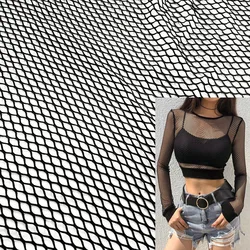 Sexy Fishnets Spandex Stretch Mesh French Designer Net Cloth, Fashion Shirt abbigliamento, Lingerie da cucito, Bikini da spiaggia Hollow Top