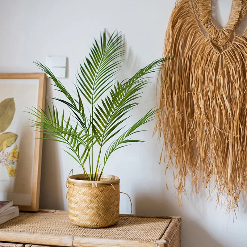 125 cm große künstliche Palme, tropische Pflanzen, Zweig, Kunststoff, künstliche Blätter, grüne Monstera, für Haus, Garten, Raumdekoration – Detail 6