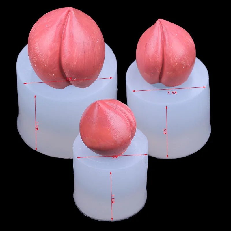 Peach-shaped silicone mold epoxy resin material can produce cakes fudge handicrafts ornaments soap candles pastries