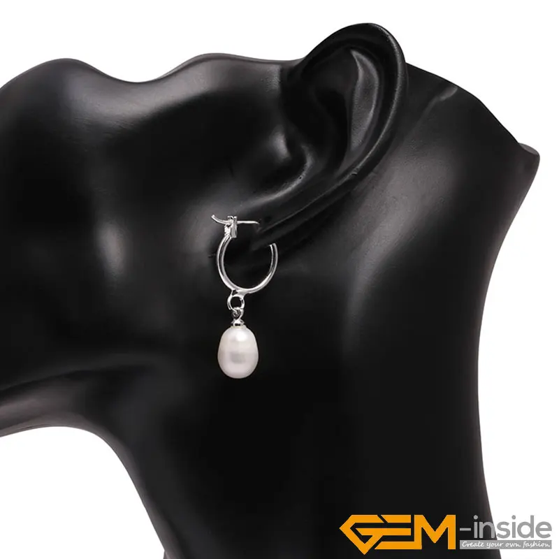 Natural Freshwater Pearl Korean Earrings Jewelry for Women Handmade Wedding Fashion Stud Pearl Earring Gifts 8x10mm White Purple
