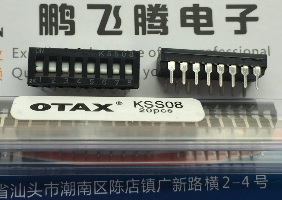1PCS Imported Japanese OTAX KSS08 dial code switch 8-bit flat dial code 2.54 pitch straight plug dial