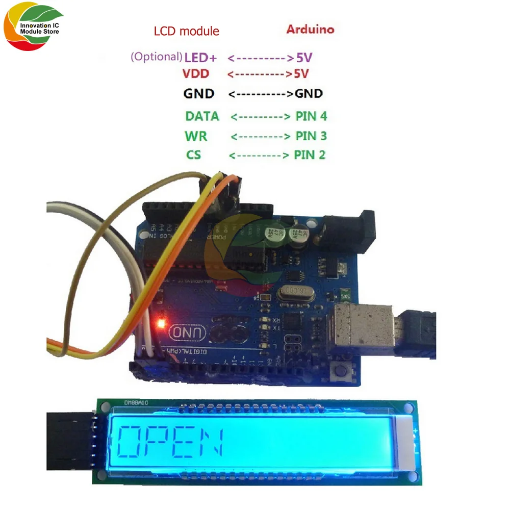 10 Bit 16 Segment LCD SPI LCD Display Board Module With Backlight DC 5V TM1622 HT1622 Driver Chip LCD Display Module for Arduino