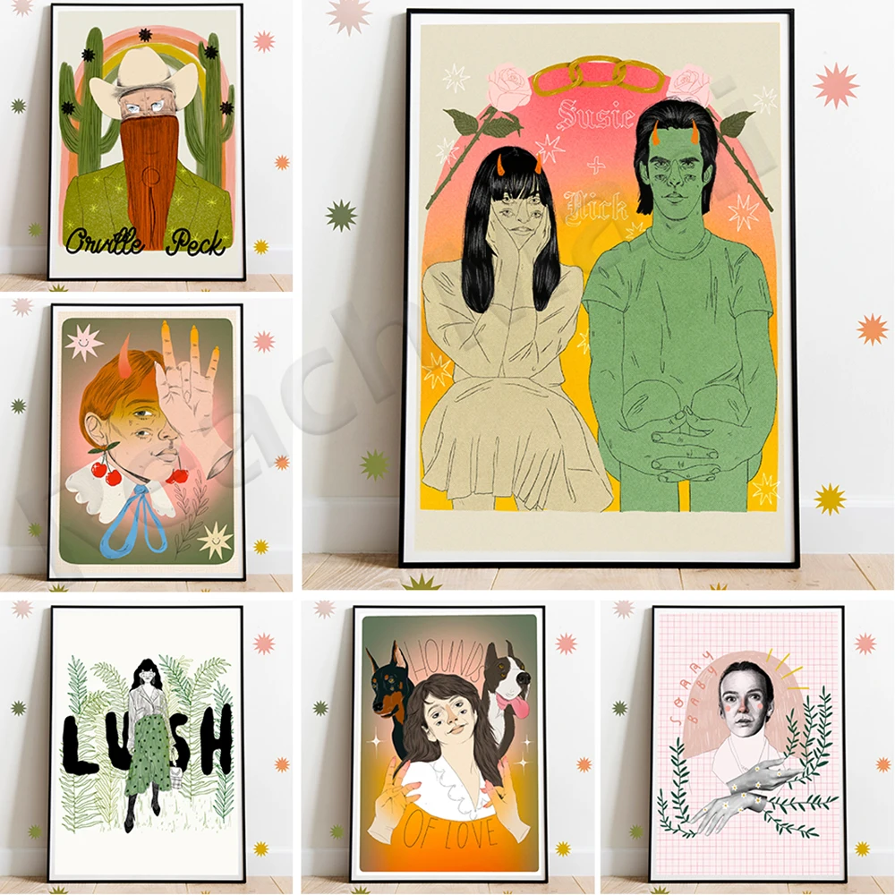 Villanell print, star print, feminist prints, retro poster decoration