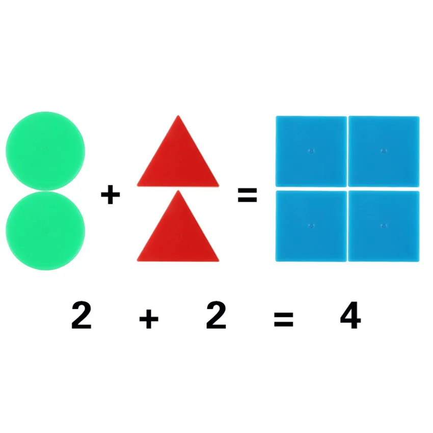 Juego de bloques de geometría para enseñanza, disco redondo, triangular y cuadrado, herramientas educativas de aprendizaje matemático, 80 unidades