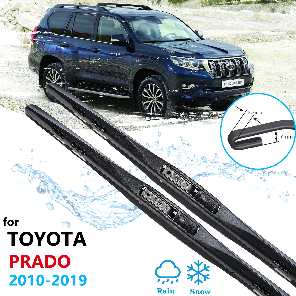 Car Wiper Blade for Toyota Prado 150 J150 2010~2019 Front Windscreen Windshield Wipers Car Accessories 2011 2012 2013 2014 2015