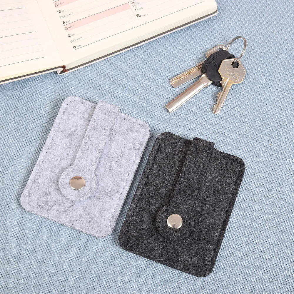 Lichtgewicht En Duurzaam Mannen Vrouwen Wollen Vilt Sleutelhanger Holder Pocket Keys Organizer Pouch Pull-Out Vilt Auto Key Case presenteert