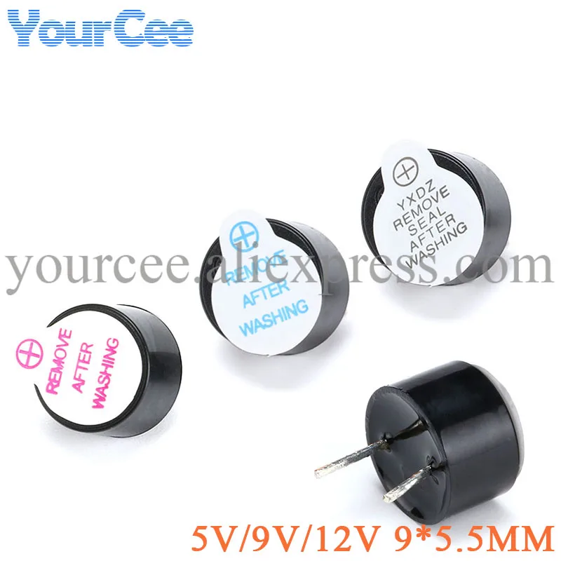 10pcs/5pcs Mini Active Buzzer 3V 5V 12V MagneticIntegrated 0905 SOT 9*5.5mm Plastic Tube Long  Beep Tone Sound